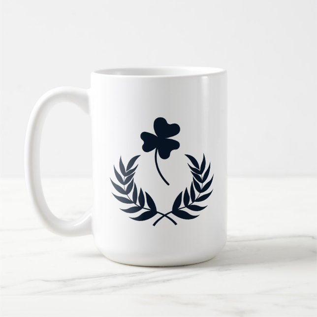 Chicens Elegant Blommigt Vit Kaffemugg (Vänster)