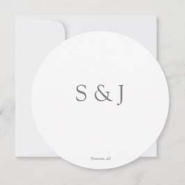 Chicens Elegant - minimalistisk vit- och Grått-cir Inbjudningar