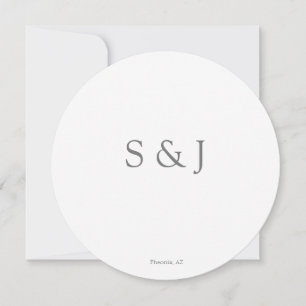 Chicens Elegant - minimalistisk vit- och Grått-cir Inbjudningar
