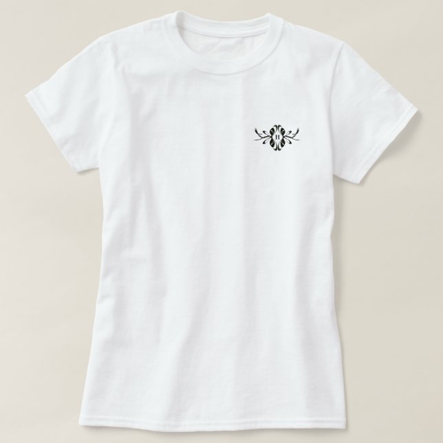 Chicens enkelhet: Personlig Bow Monogram T Shirt (Design framsida)