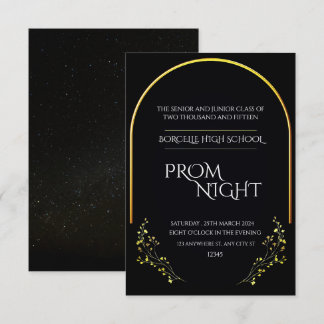Chicens enkelhet: Svart minimalistisk Prom-natt Inbjudningar