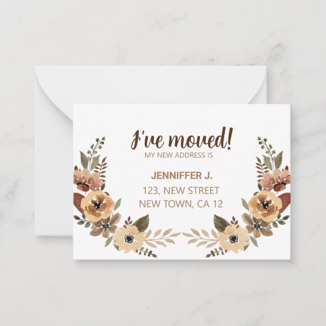 Chicens Flora jag har Flyttat det nya hemmeddeland Anteckningskort (Framsida)