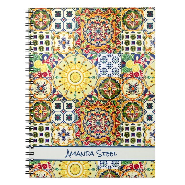 Chicens geometriska rutor för orange i Medelhavsom Anteckningsbok (Framsidan)