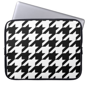 chicens geometriska svartvitt mönster laptop fodral