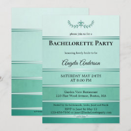 Chicens Grönt Ton på tenn Stripe Bachelorette Inbjudningar