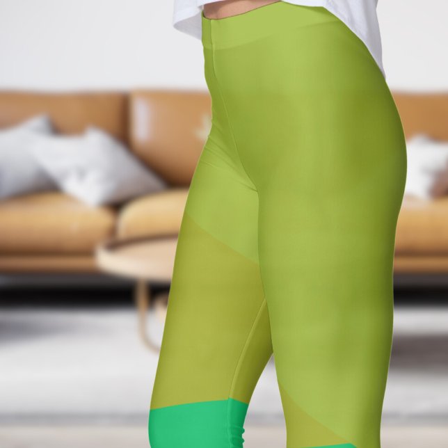 Chicens Grönt Vinklar Leggings (Chic Green Angles Leggings)