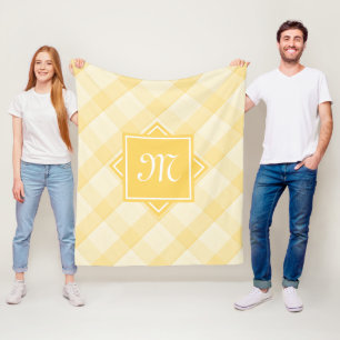Chicens Gult med modernt diagonalt monogram Fleecefilt