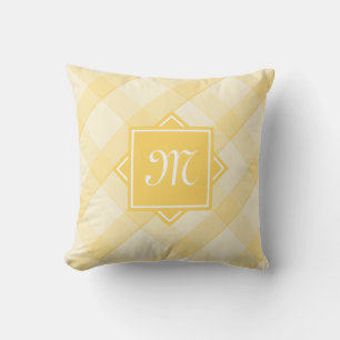 Chicens Gult med modernt diagonalt monogram Kudde