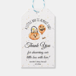 chicens halloween-babydusch tack. presentetikett