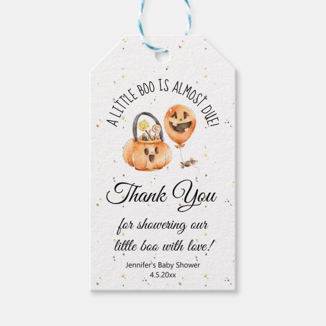 chicens halloween-babydusch tack. presentetikett (Framsidan)