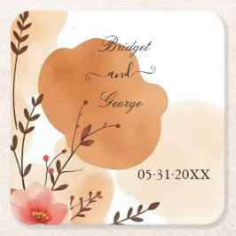 Chicens höstpersika vattenfärg underlägg papper kvadrat