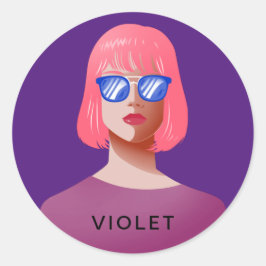 Chicens lila och klassindelning runt klistermärke