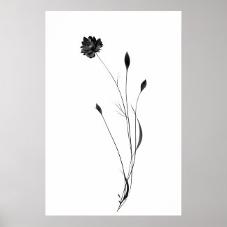 "Chicens minimalistiska Bläck-blomma Poster - Abst