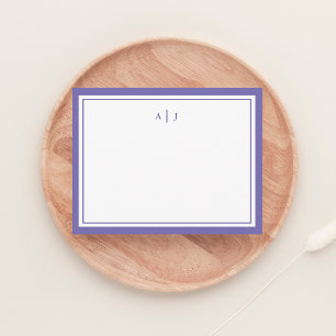 Chicens minimalistiska periwinkle 2 Gräns monogram Anteckningskort