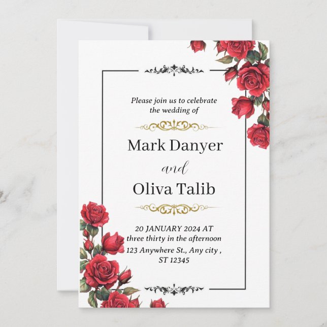 Chicens moderna bröllopsinbjudan inbjudningar (Framsida)