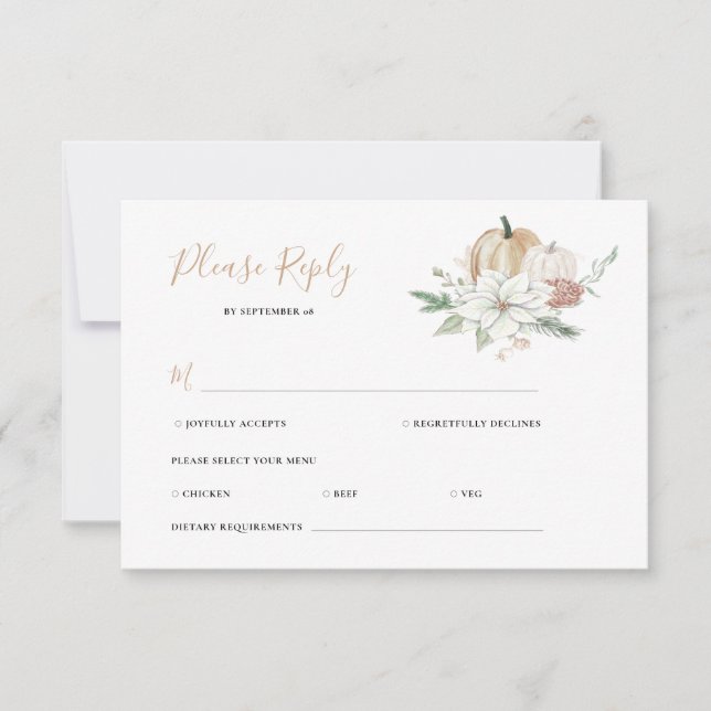 Chicens moderna höstpumpa elegant bröllop OSA kort (Framsida)