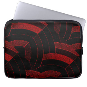 chicens moderna snyggt svarta/röda chevrons laptop sleeve