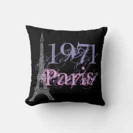 Chicens Rosa Lila Eiffel Torn födelsedag Kudde