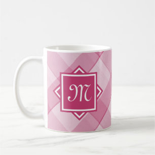 Chicens Rosa med modernt diagonalt monogram Kaffemugg