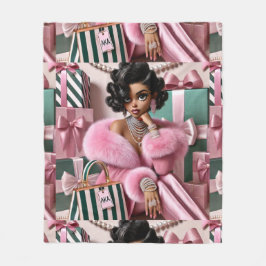 Chicens Rosa och Grönt Fleecefilt