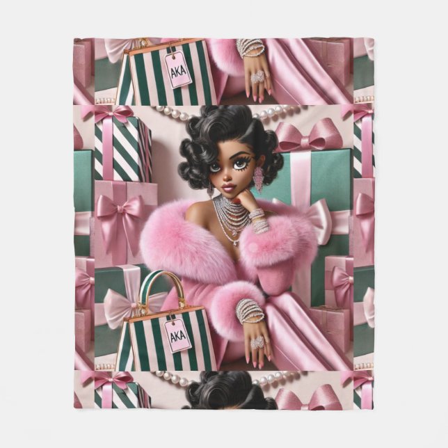 Chicens Rosa och Grönt Fleecefilt (Framsidan)