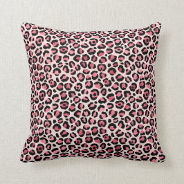 Chicens rosa och svart leopard kudde