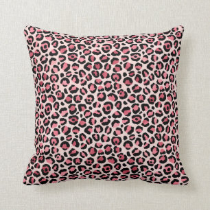 Chicens rosa och svart leopard kudde