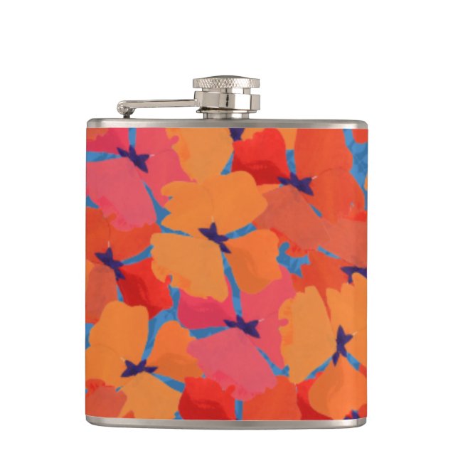 Chicens Rosa, Orange, Gult poppies Hip-kolv Fickplunta (Framsidan)