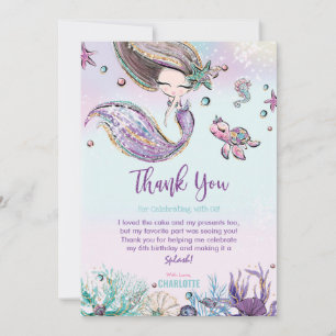 Chicens Sjöjungfru under Sea Birthday Baby Shower Tack Kort