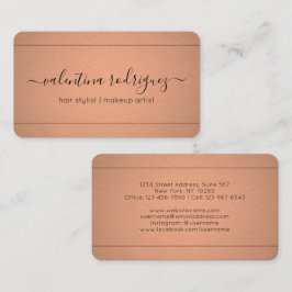 Chicens skript Namnteckning minimalistisk Copper F Visitkort