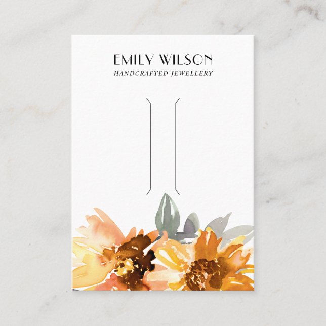 CHICENS SUNFLOWER FALL AUTUMN HAIR CLIP-VISNING VISITKORT (Framsida)