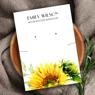 CHICENS SUNFLOWER FALL NECKLACE EARRING VISNING CA VISITKORT
