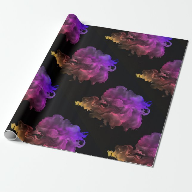 Chicens svarta abstrakt presentpapper (Utrullad)