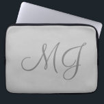 Chicens unika monogram Grått Classical Laptop Fodral<br><div class="desc">Trendig Modern Anpassa Professionell Enkel design.</div>