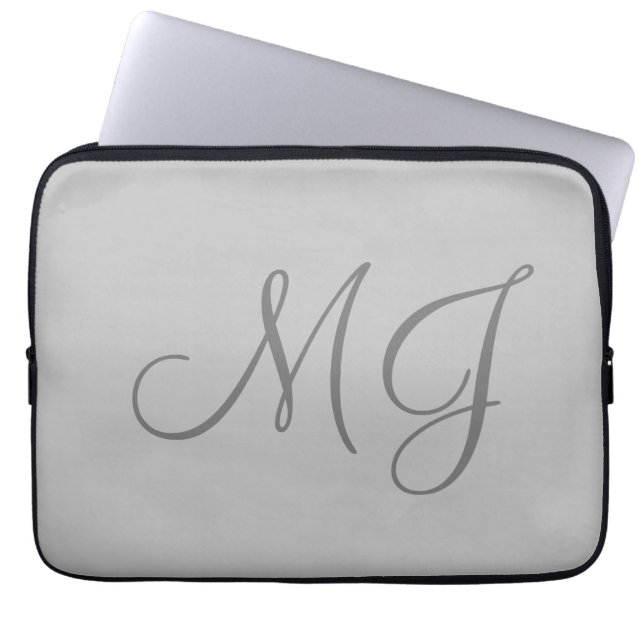 Chicens unika monogram Grått Classical Laptop Fodral (Framsidan)
