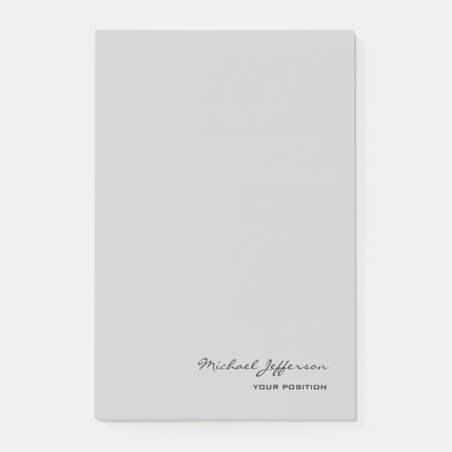 Chicens unika skriptkalligrafi Namn Grått Post-it Block (Framsida)