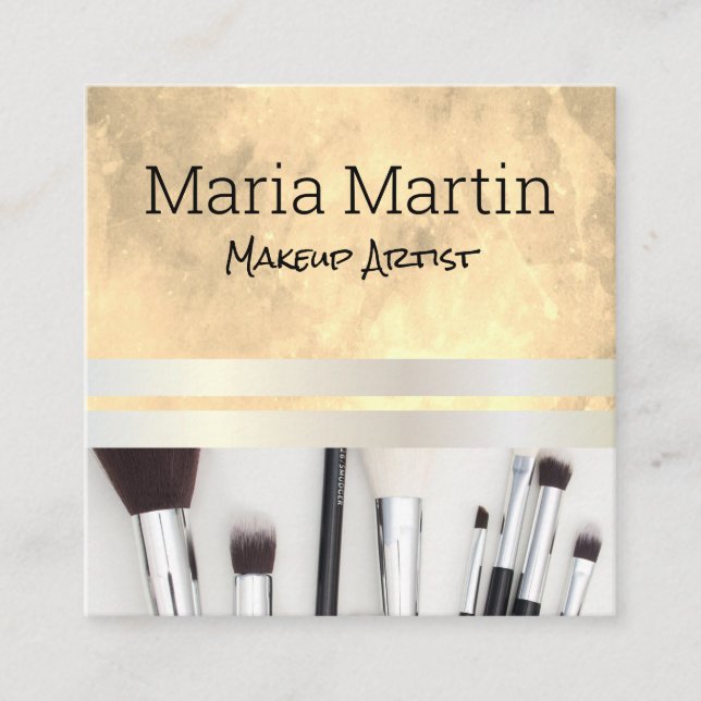 Chicens vattenfärg | Makeup Artist | Makeup-uppsät Fyrkantigt Visitkort (Framsida)