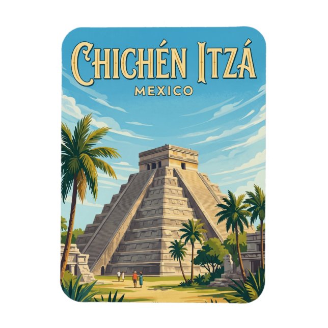 Chichén Itzá arkeologiska plats Mexiko Magnet (Vertikal)