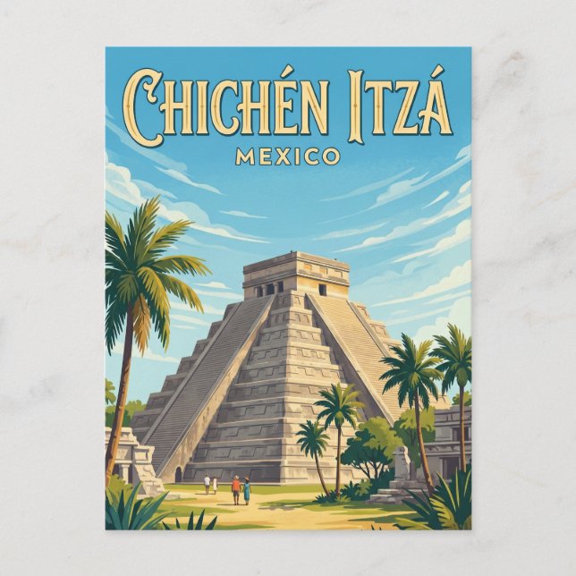 Chichén Itzá arkeologiska plats Mexiko Vykort (Framsida)