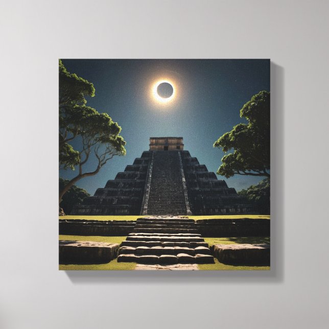 Chichen Itza Eclipse Canvastryck (Framsida)