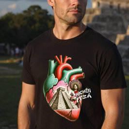 Chichén Itzá Mayan Pyramid Anatomical Heart T Shirt