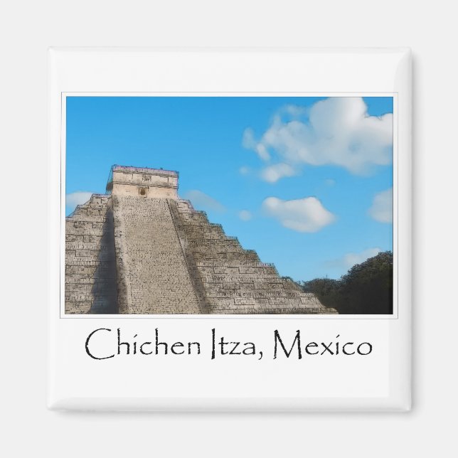 Chichen Itza Mayan Temple i Mexiko Magnet (Framsidan)