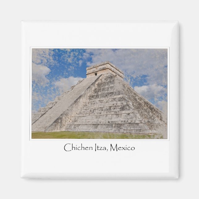 Chichen Itza Mayan Temple i Mexiko Magnet (Framsidan)