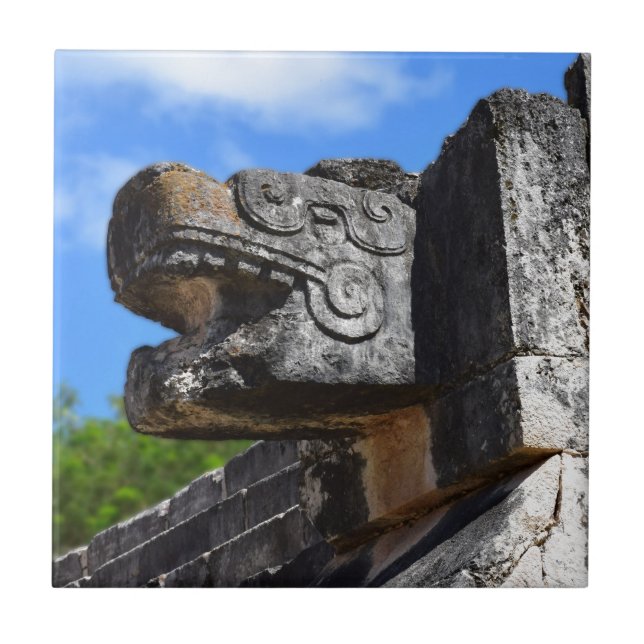 Chichen Itza Mexico Kukulkan Waxaklahun Ubah Kan Kakelplatta (Framsidan)