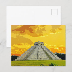 Chichen Itza Mexico Pyramid Ancient Architecture Vykort
