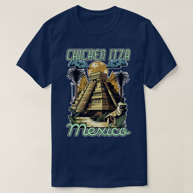 Chichen Itza Mexico Pyramids T Shirt (Design framsida)