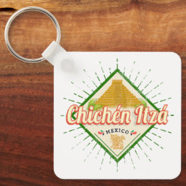 Chichen Itza Mexico Retro Mayan Vintage Yucatan Nyckelring