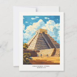 Chichen Itza Mexico Travel Postcard Vykort
