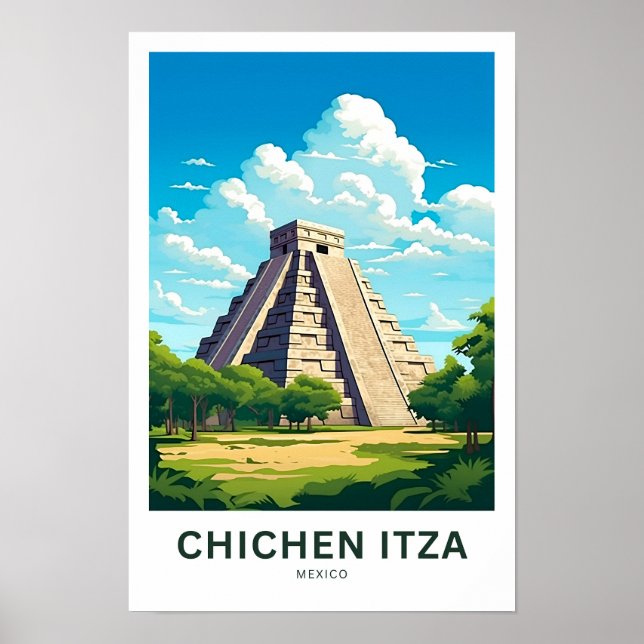 Chichen Itza Mexico Travel Print Poster (Framsidan)