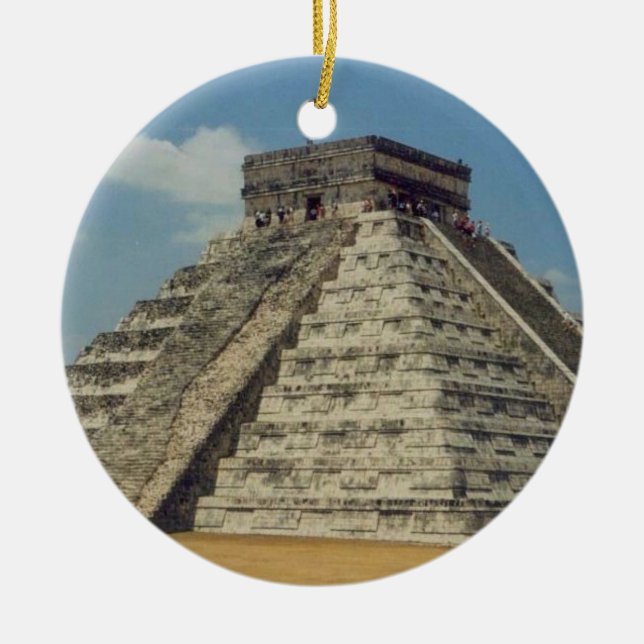 Chichen Itza-Mexiko Julgransprydnad Keramik (Framsidan)